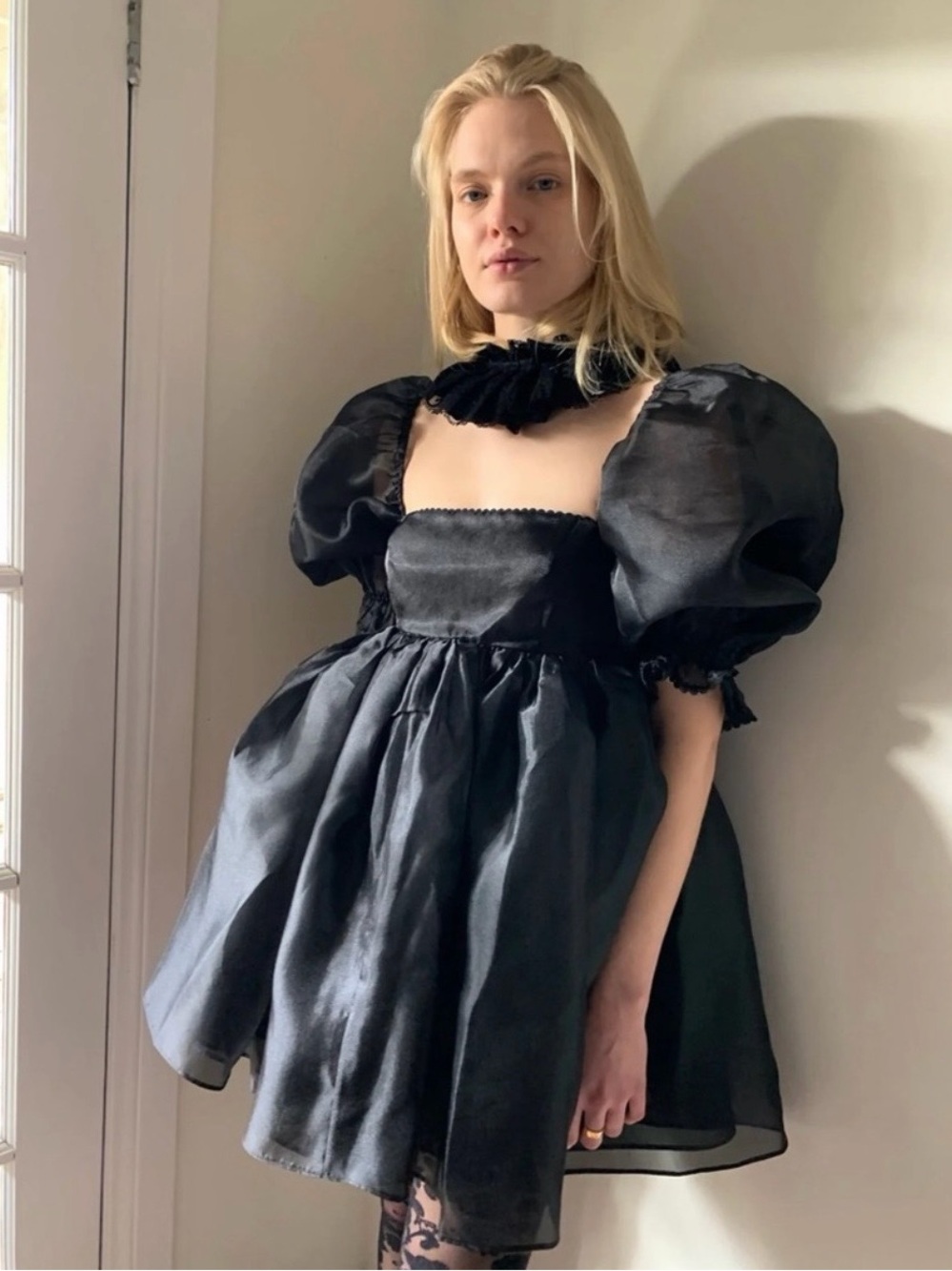 Selkie The Caviar Puff Sleeve Dress